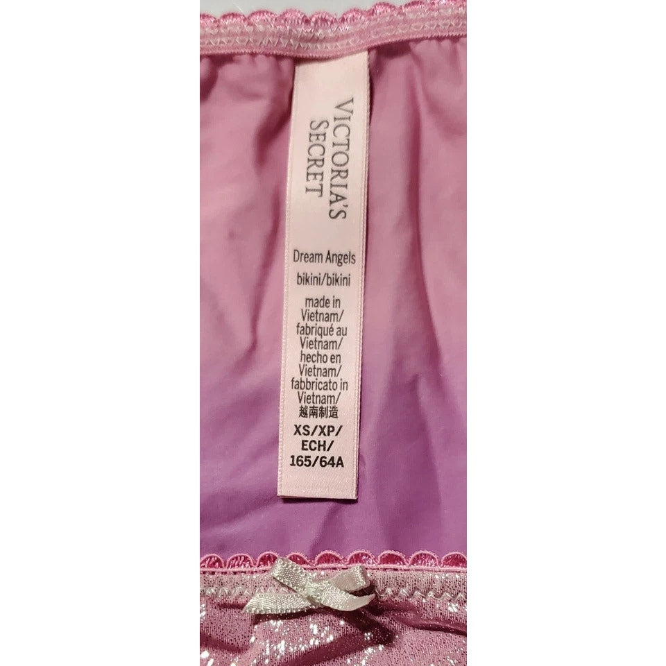 Victoria's Secret Dream Angels String Bikini Panty Ombre Unicorn Pink Purple XS