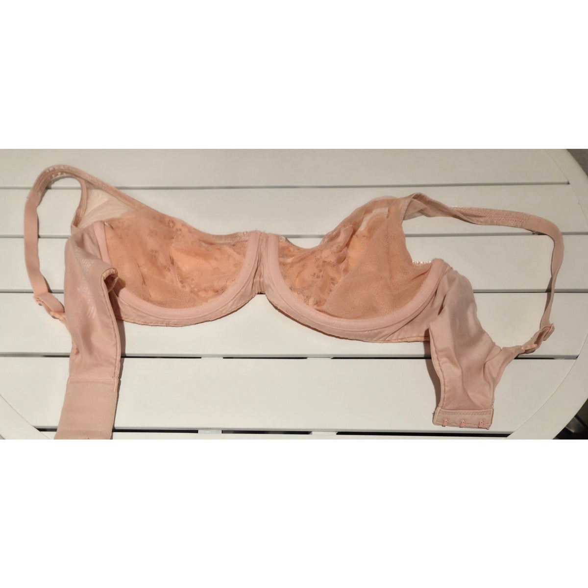 Victoria's Secret Body By Victoria Unlined Demi Bra Floral Lace Peach Pink 36DD