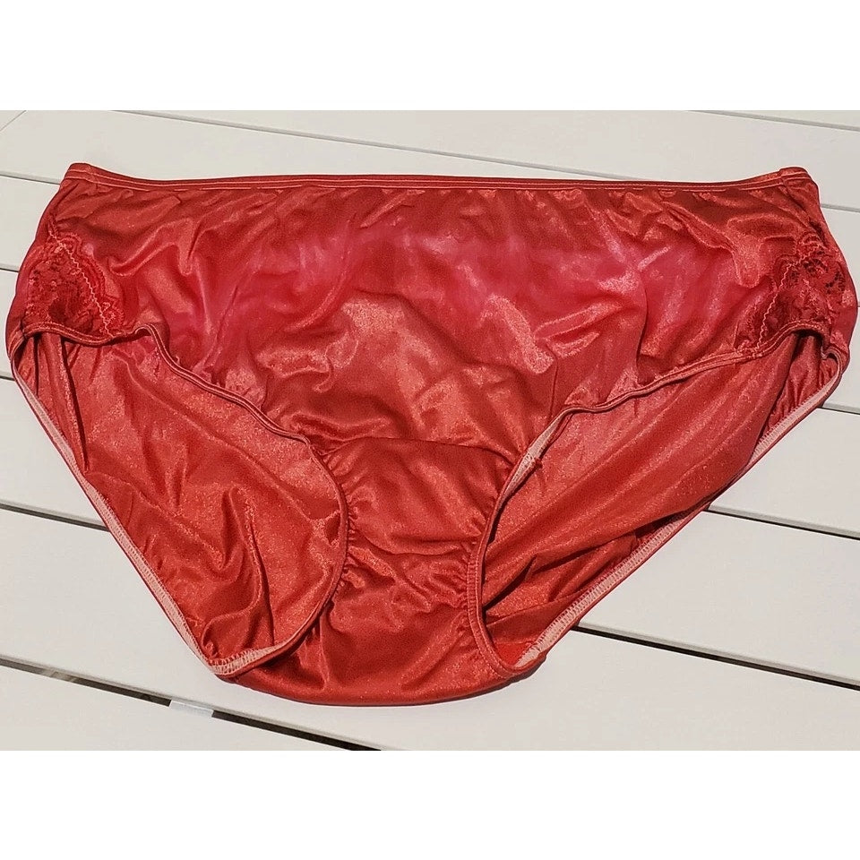 Shadowline 11182 Lace Insets Bikini Panty Shiny Nylon Popsicle Rainbow Shift 11