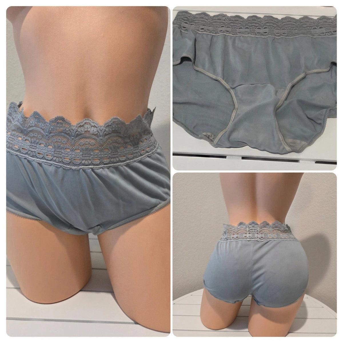 Olga Secret Hug Full Coverage Brief Panty Nylon Silky Tinsel Silver