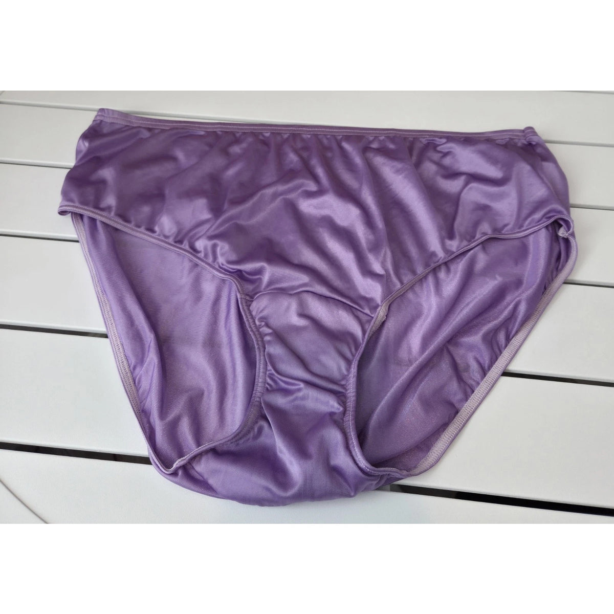 Shadowline 11032 Bikini Panty Shiny Nylon Full Cut Silky Hype Purple