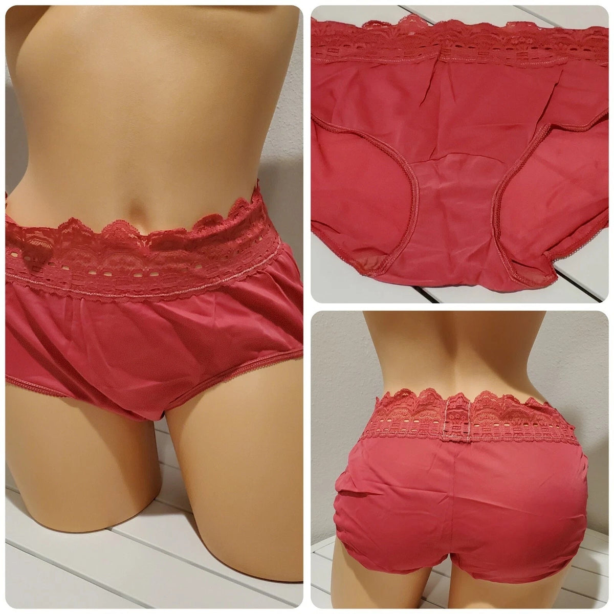 Olga Secret Hug Full Coverage Brief Panty Nylon Pink Blush 8/XL