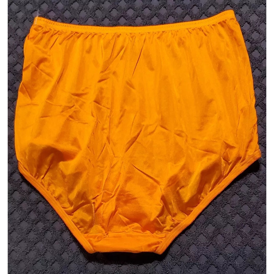 Vanity Fair Lace Nouveau Nylon Full Cut Panty Lace Shiny Orange Shock