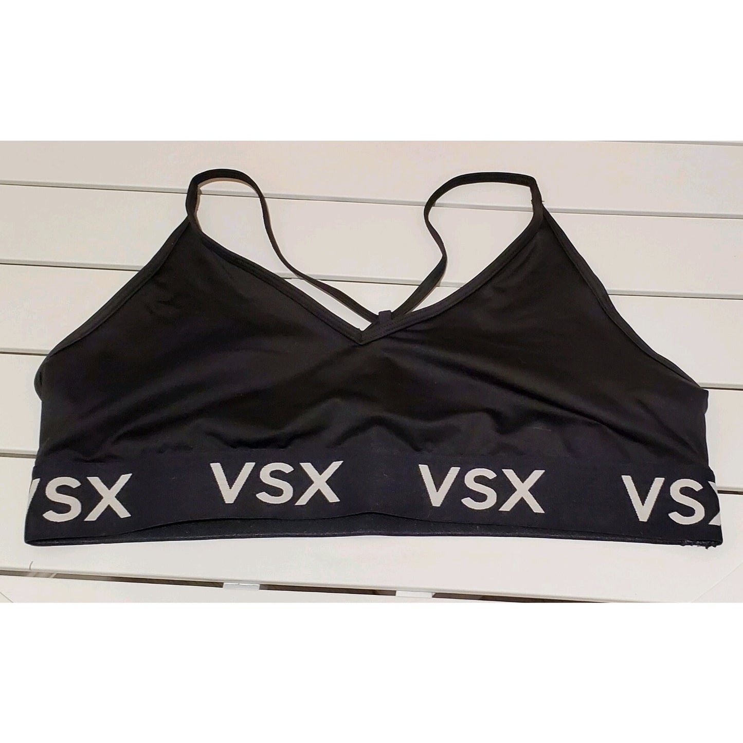 Victoria's Secret VSX Vintage Sports Bra Racerback Logo Black XL