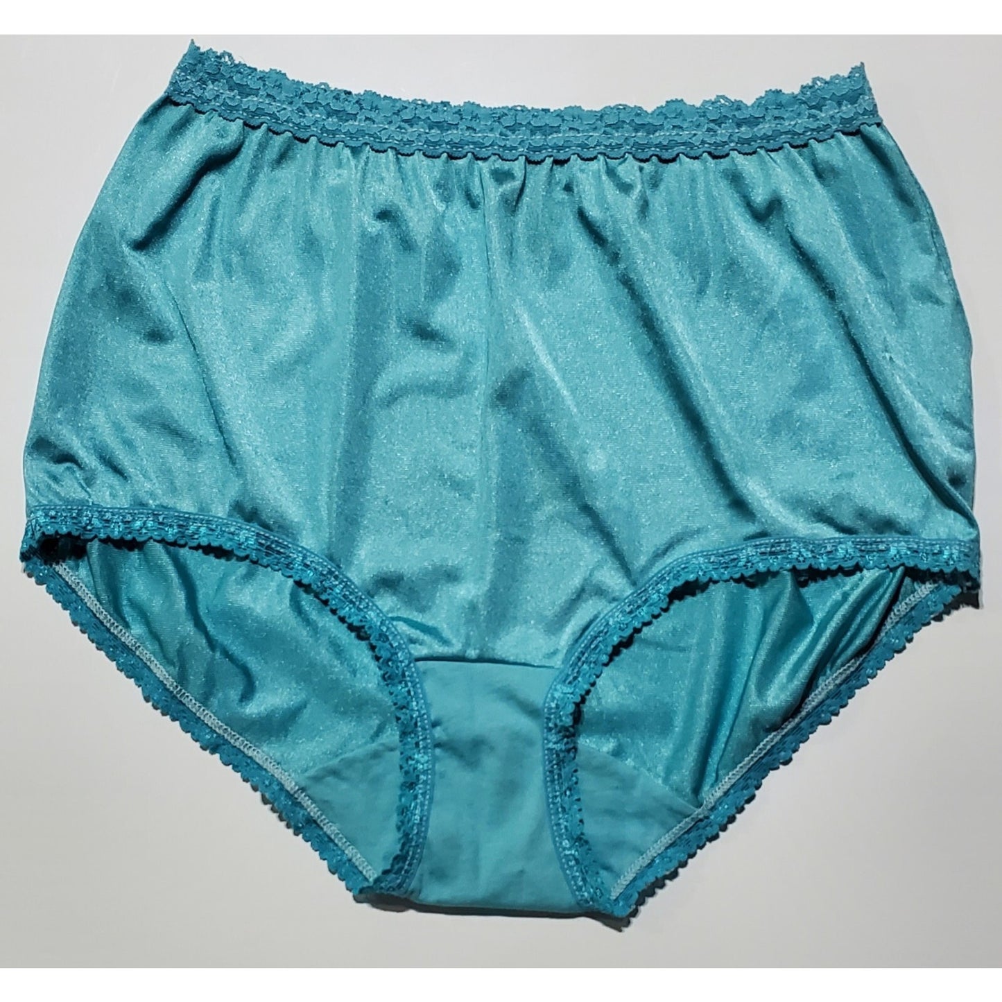 Cotillion Nylon Lace Full Cut Brief Panty Turquoise Topaz Blue 6/M