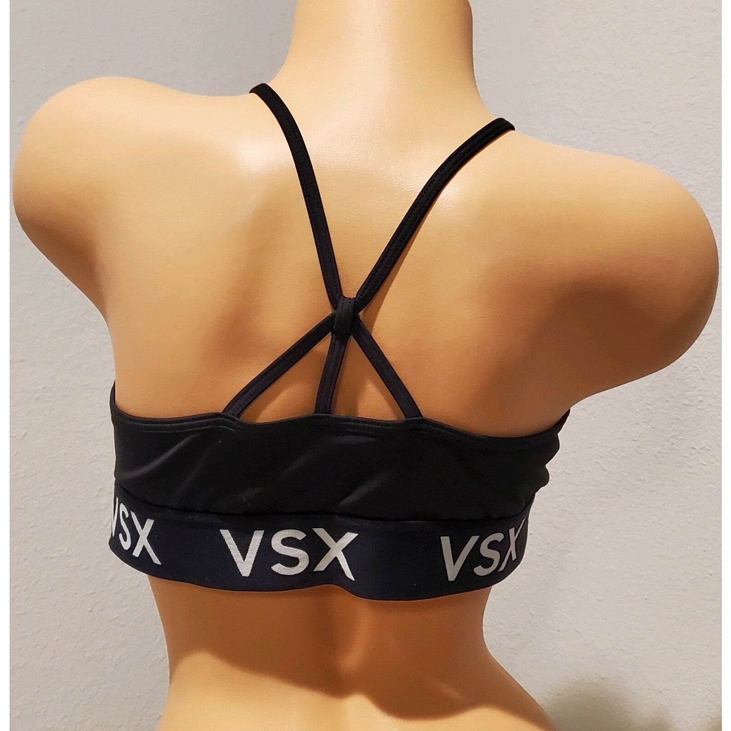 Victoria's Secret VSX Vintage Sports Bra Racerback Logo Black XL