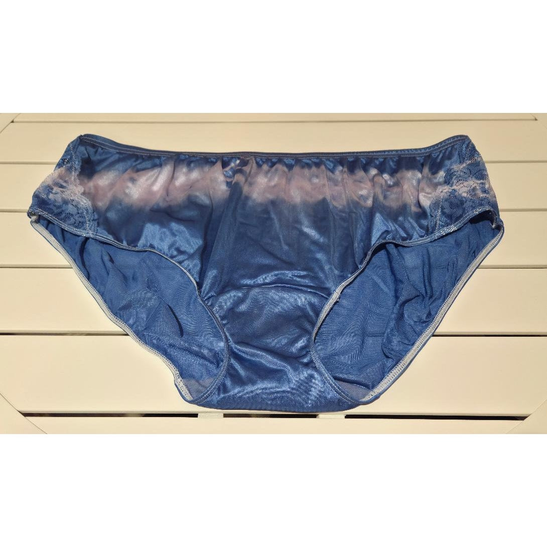 Shadowline 11182 Lace Insets Bikini Panty Shiny Nylon Moonwash Rainbow 10/3XL