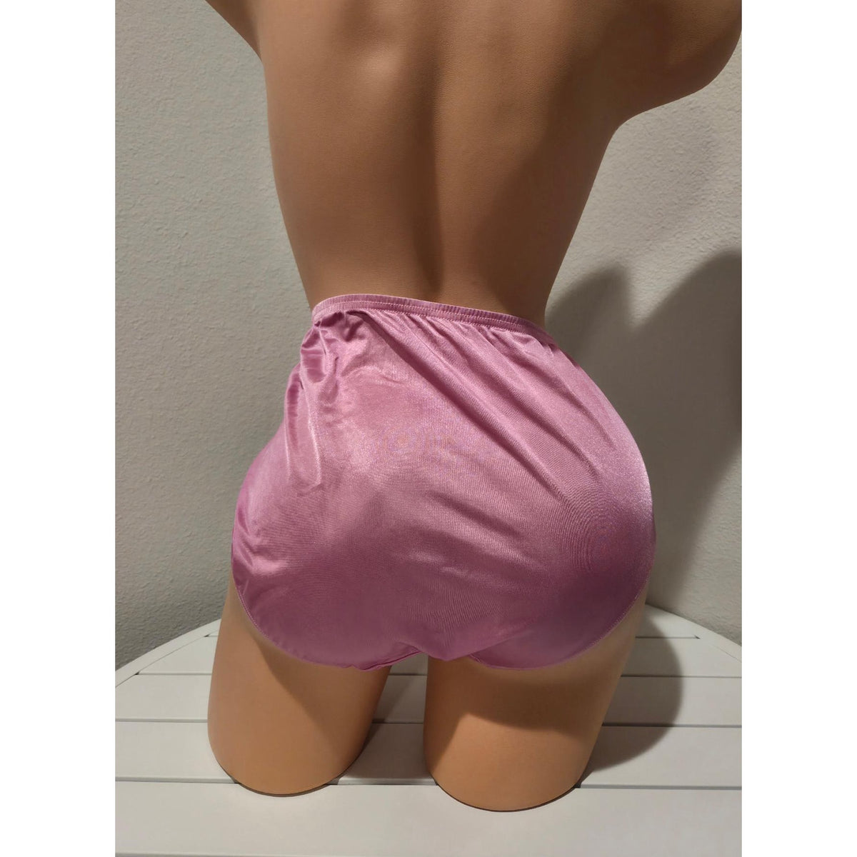 Shadowline 11032 Bikini Panty Shiny Nylon Full Cut Silky Ultimate Pink 9/2XL - Star Vintage & More