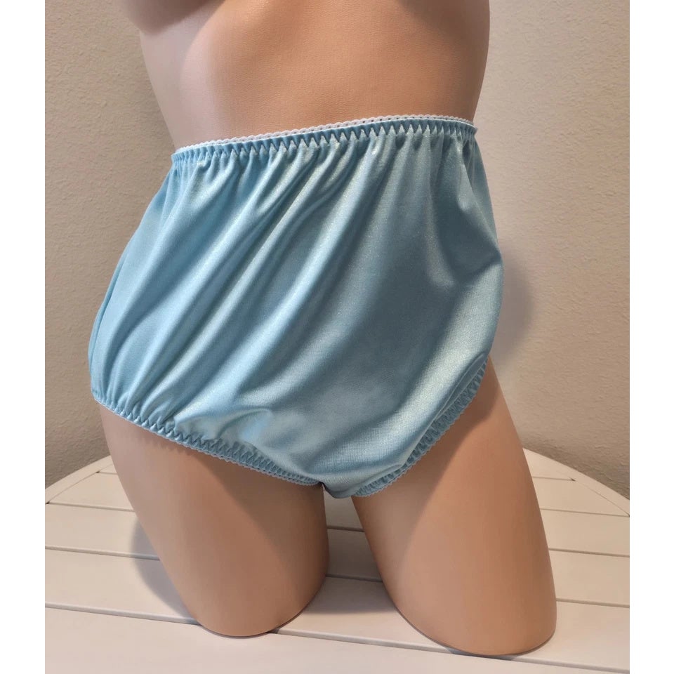 Vanity Fair 40301 Full Coverage Brief Panty Shiny Nylon Seabreeze Blue 12/5XL