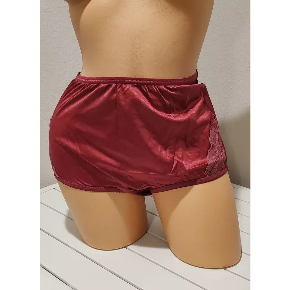 Vanity Fair Lace Nouveau Nylon Full Cut Panty Lace Shiny Cake Pink - Star Vintage & More