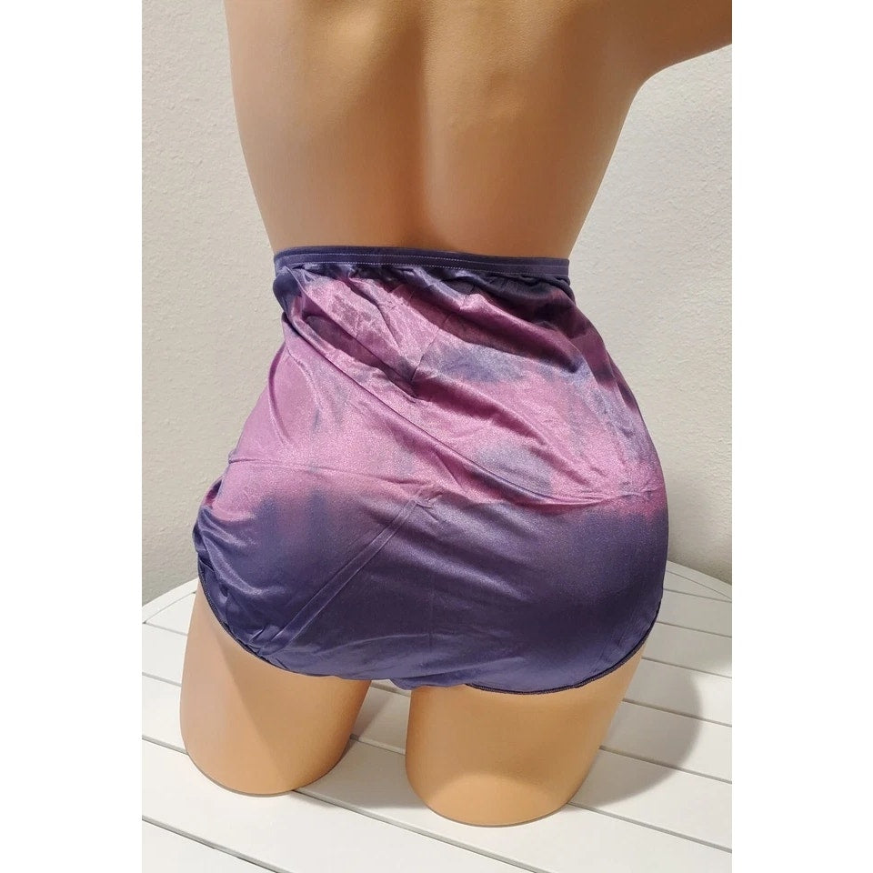 Vanity Fair Lace Nouveau Nylon Full Cut Panty Rainbow Shift Purple Trip 9/2XL