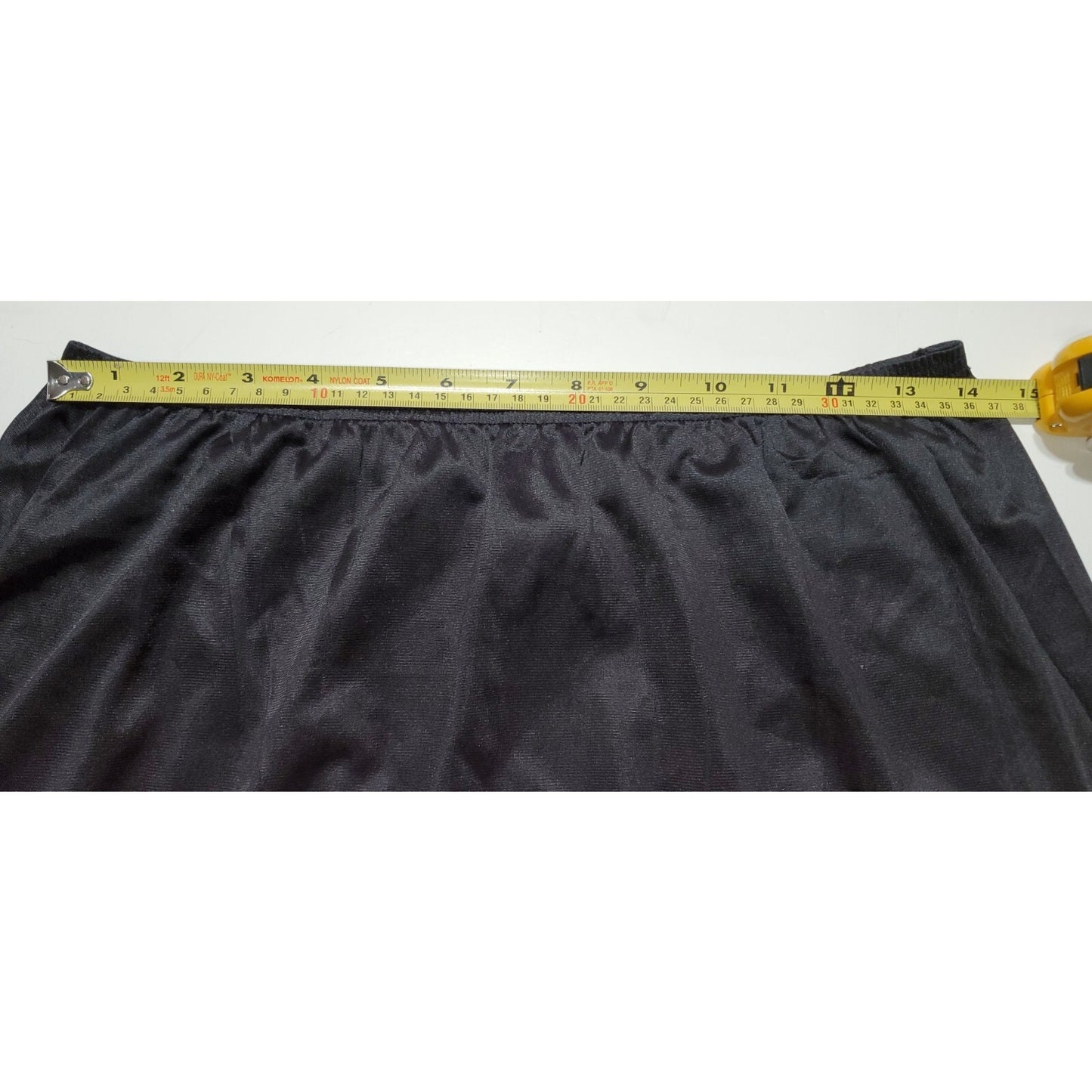 Body Lites Vintage Silky Nylon Half Slip Side Slit Lace Trim Black L/32