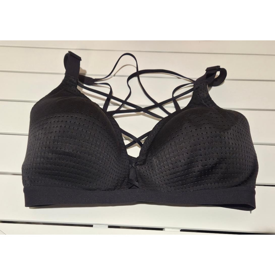 Victoria's Secret Sport Vintage 2017 Lightweight Plunge Bra Strappy Black 34DD - Star Vintage & More
