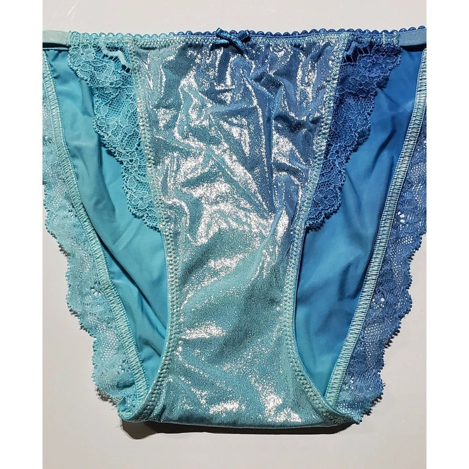Victoria's Secret Dream Angels String Bikini Panty Cold As Ice Blue Side Kick XS