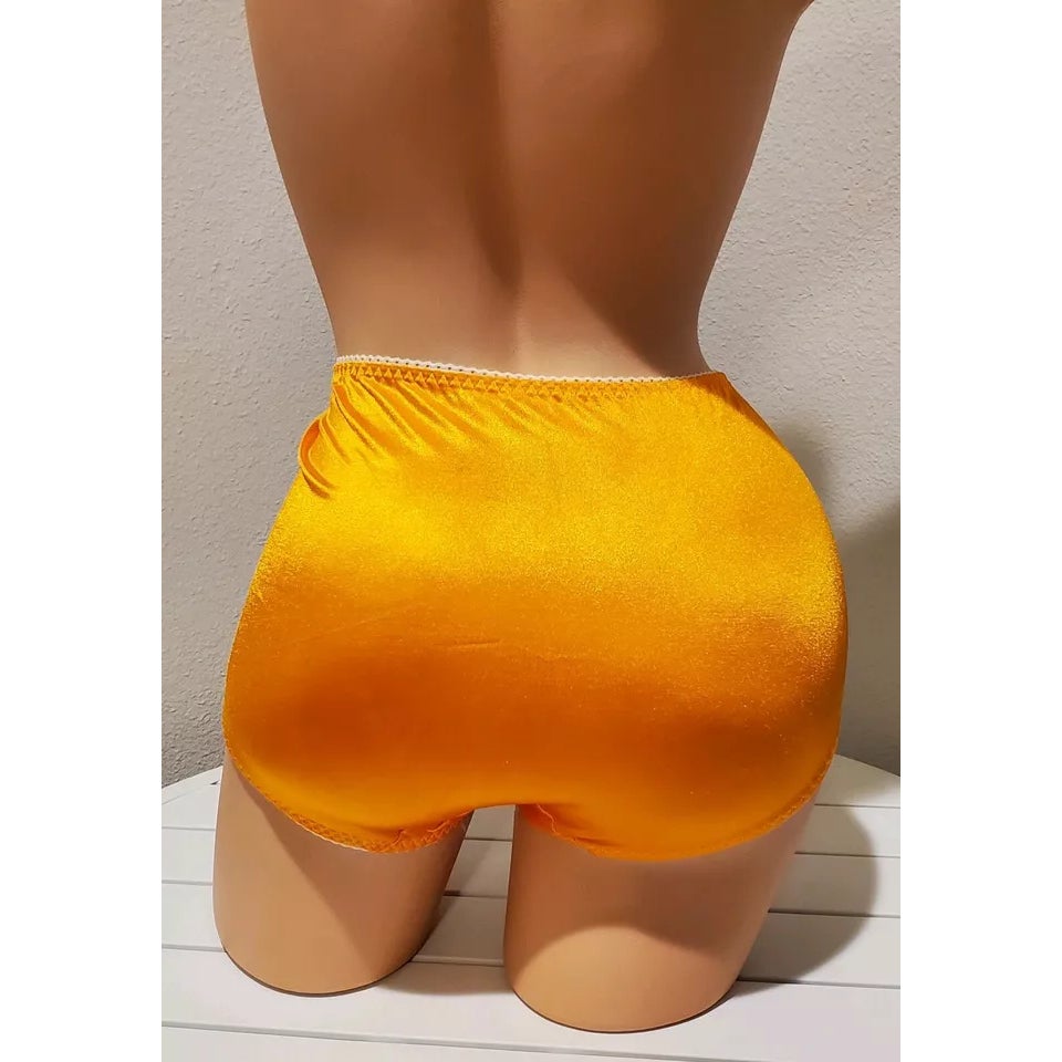 Vanity Fair 40301 Full Coverage Brief Panty Nylon Ecstasy Orange White Trim