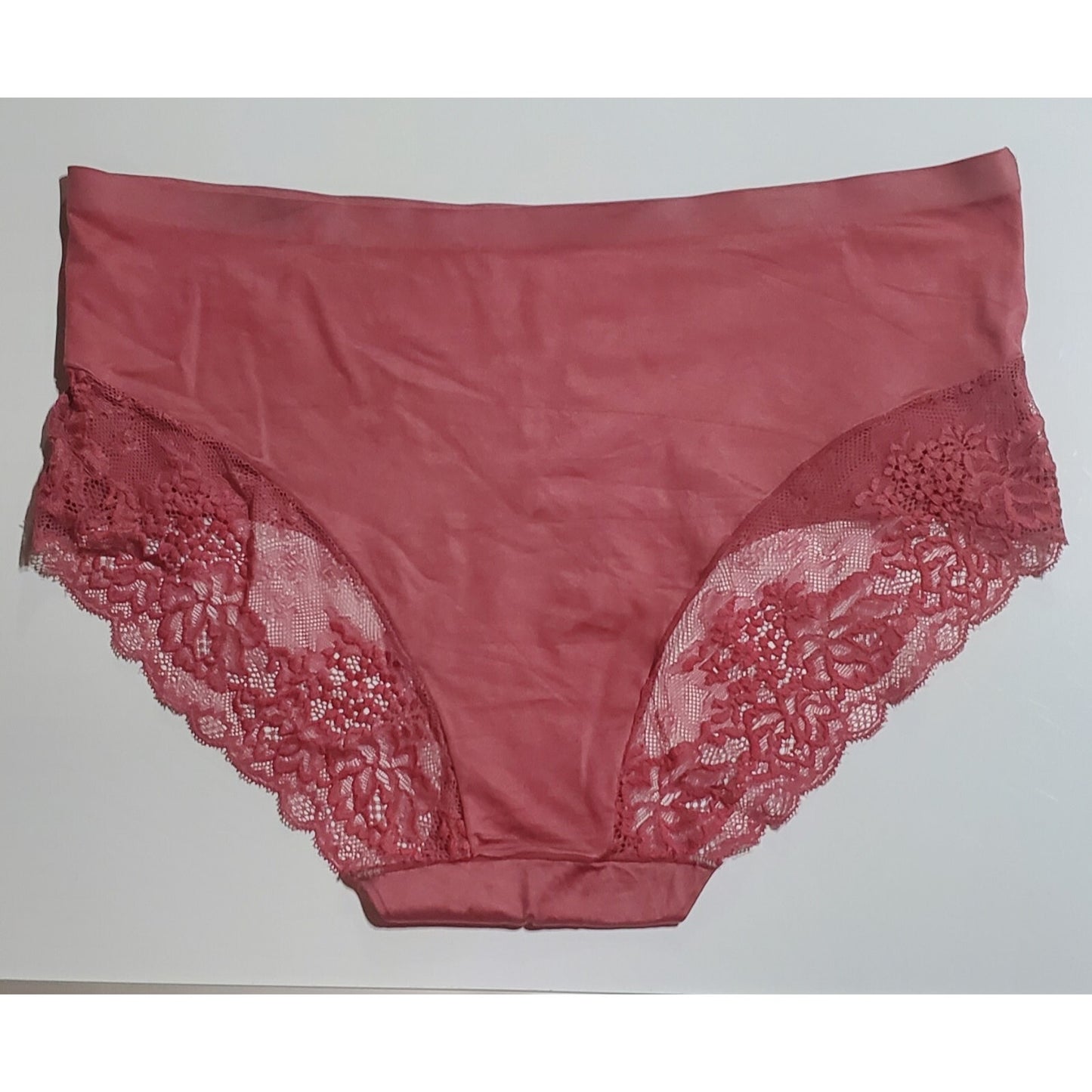 Itayax Silky Semi Sheer Hipster Bikini Panty Lace Back Pristine Pink 9/2XL