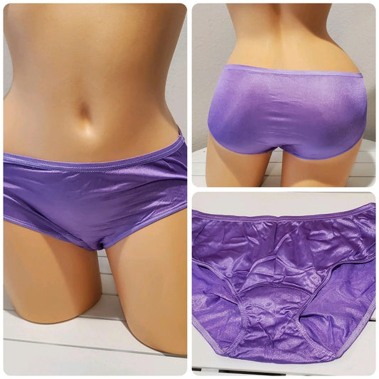 Shadowline 11032 Bikini Panty Shiny Nylon Full Cut Silky Velvet Purple - Star Vintage & More Star Vintage And More LLC