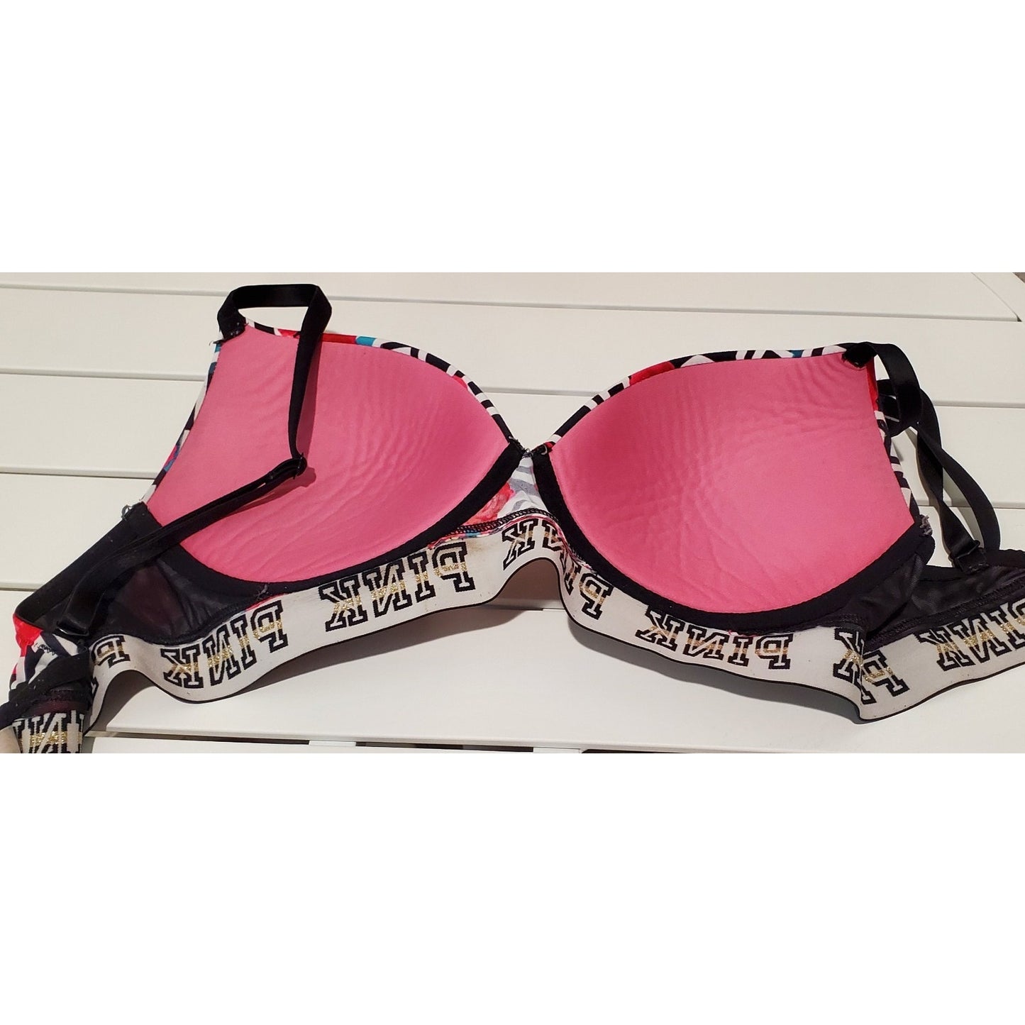 Victoria's Secret PINK Wear Everywhere Wireless Push-Up Bra Floral Print 36C