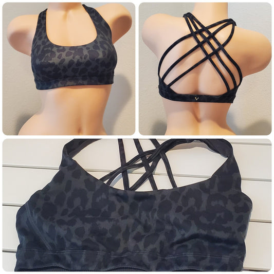Victoria's Secret Lounge Bralette Strappy Back Leopard Print Black 32A S Star Vintage And More LLC