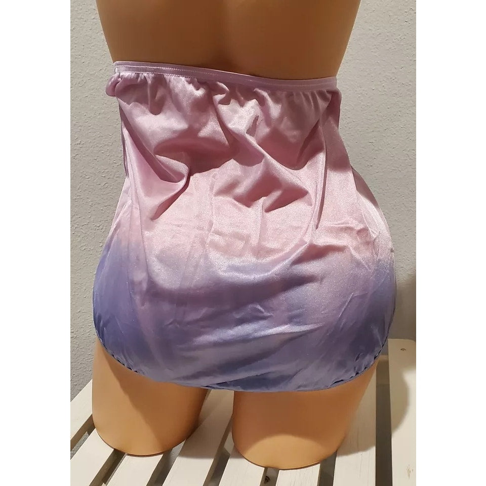 Vanity Fair Lace Nouveau Nylon Full Cut Panty Shiny Ombre Blueberry Wave 12/5XL