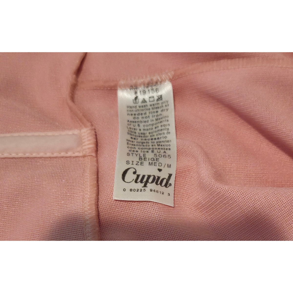 Cupid 5065 Nylon Spandex High Waist Shaping Brief Floral Satin Baby Pink M Rare