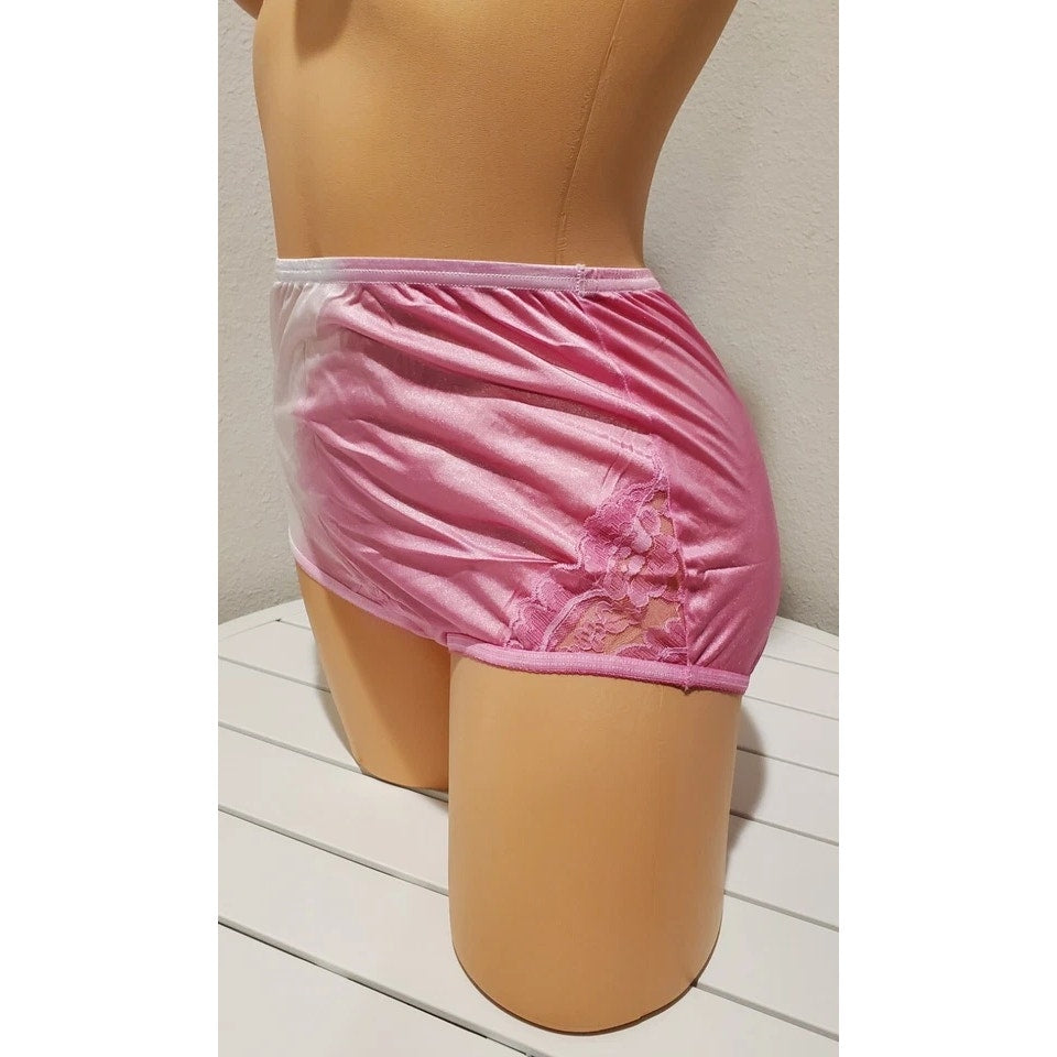 Vanity Fair Lace Nouveau Nylon Full Cut Panty Ombre Vixen Pink Side Kick 5/S