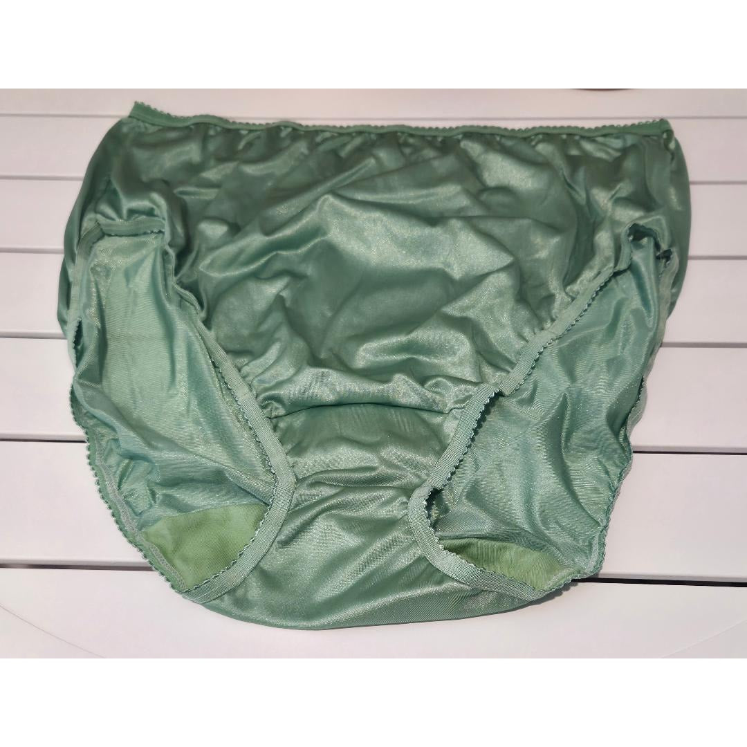 Shadowline 17842 Women's Hi Cut Panty Nylon Brief Full Coverage Irish Green