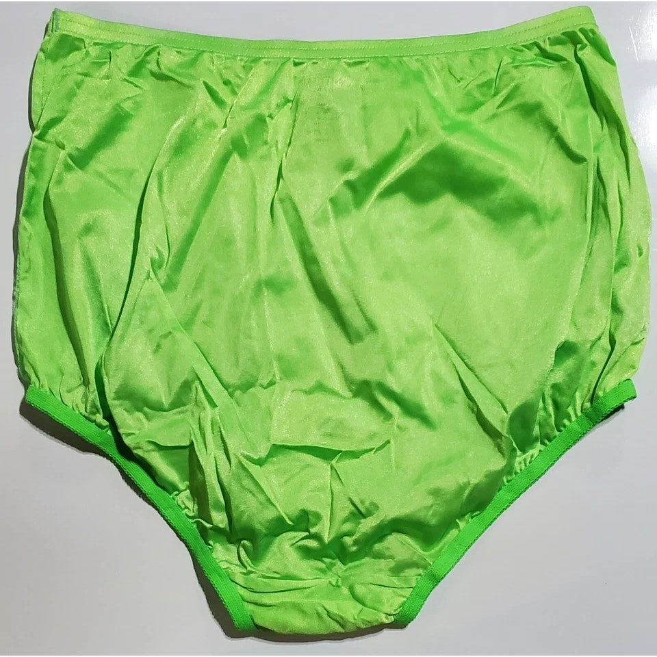 Vanity Fair Lace Nouveau Nylon Full Cut Panty Lace Shiny Lightsaber Green