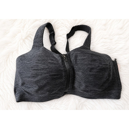 Victoria's Secret Knockout Front-Close Sports Bra Black Marl 38DDD Star Vintage And More LLC