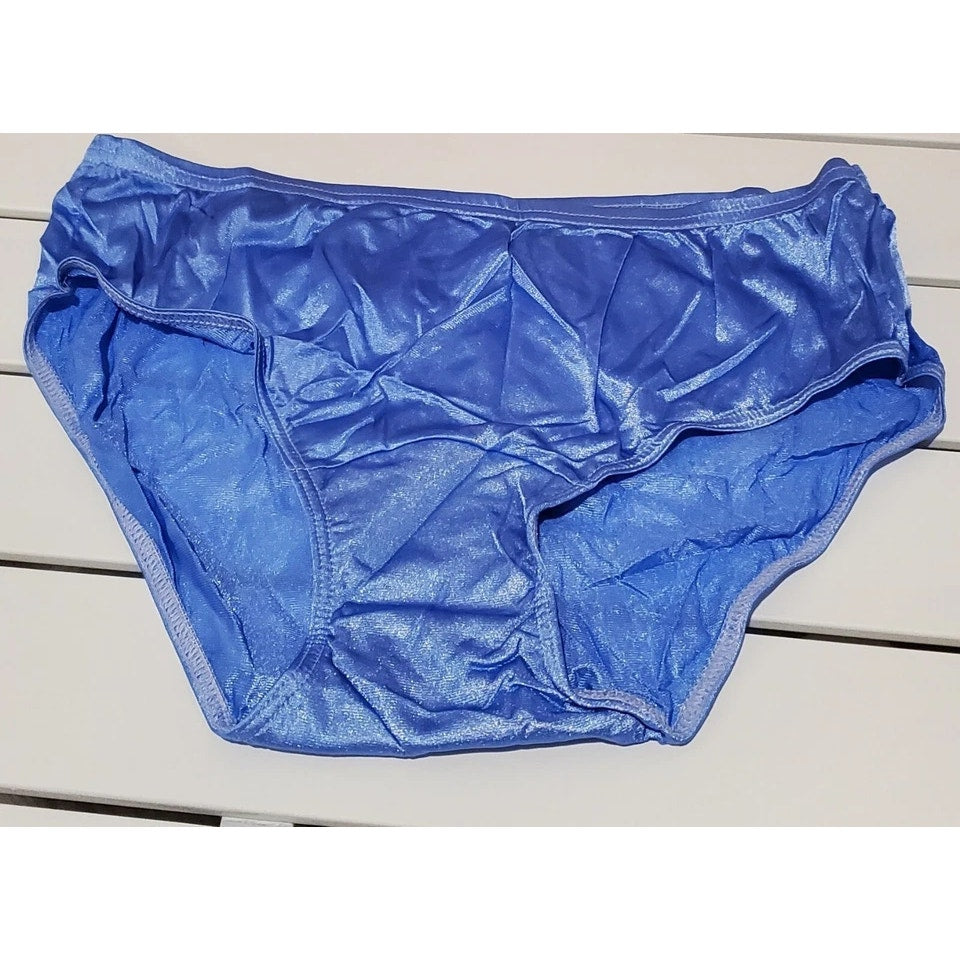 Shadowline 11032 Bikini Panty Shiny Nylon Full Cut Silky Cloud 9 Blue 5/S