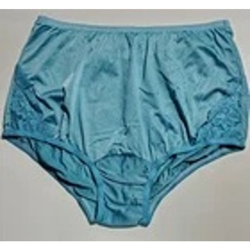 Vanity Fair Lace Nouveau Nylon Full Cut Panty Lace Shiny Turquoise Topaz Blue