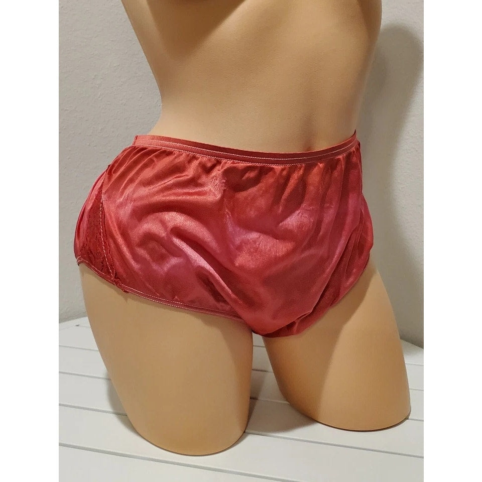 Shadowline 11182 Lace Insets Bikini Panty Shiny Nylon Popsicle Rainbow Shift 11