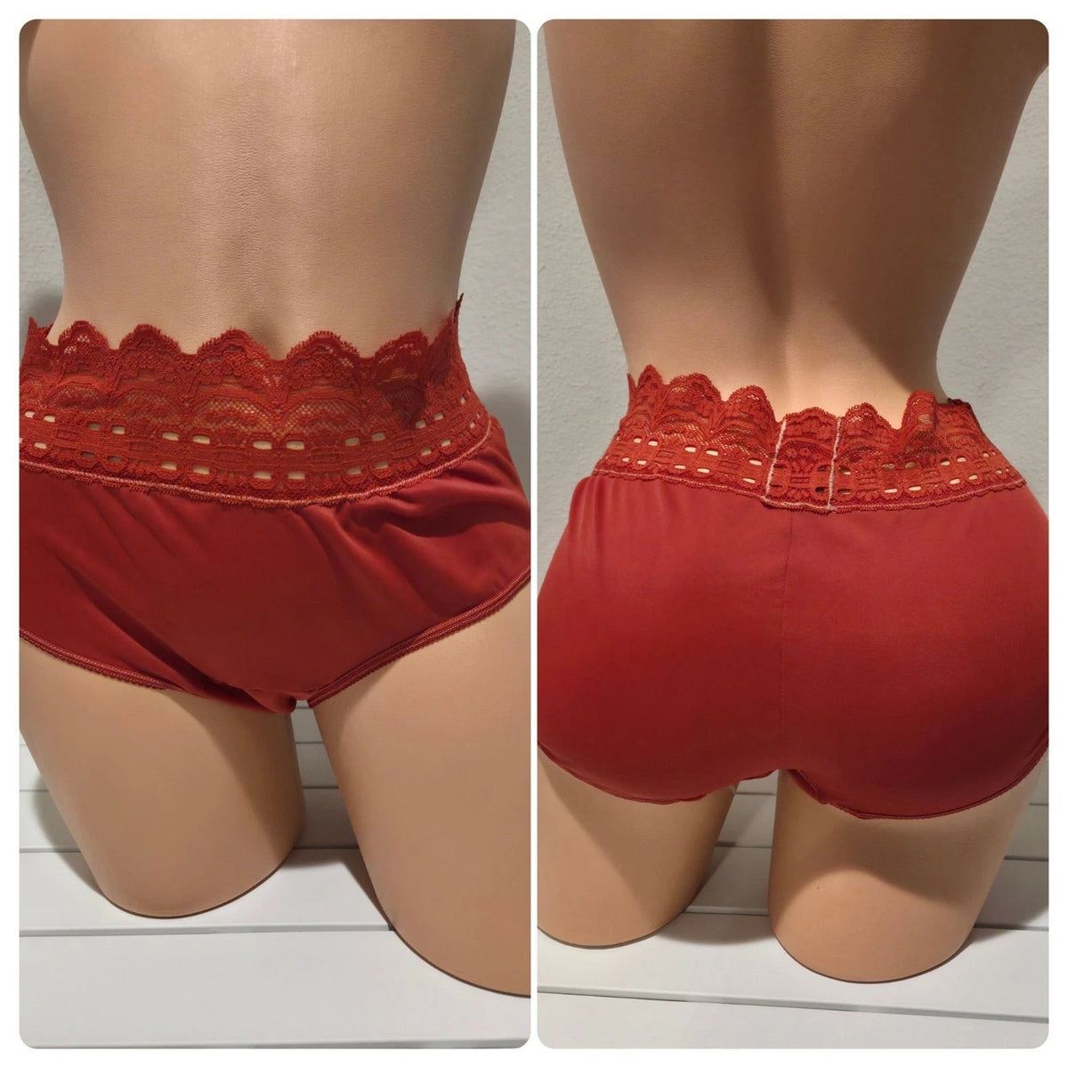 Olga Secret Hug Full Coverage Brief Panty Nylon Silky Red Candy Apple