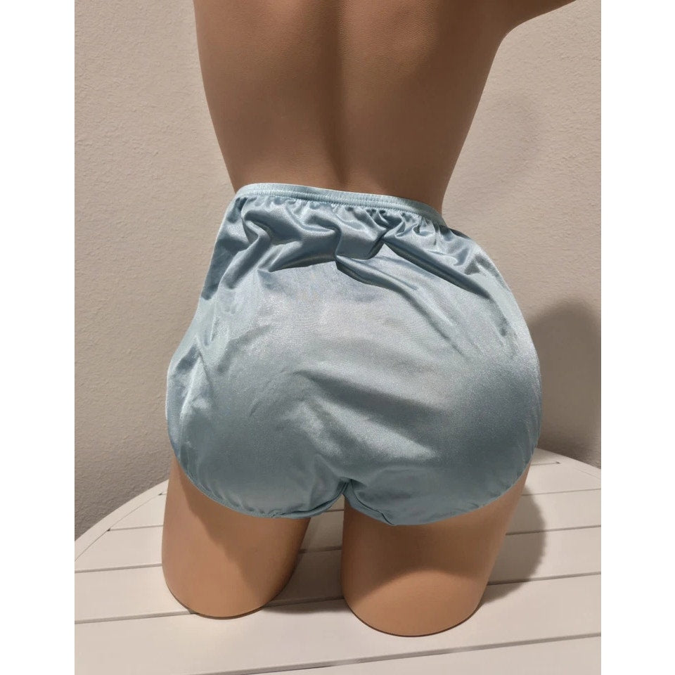 Shadowline 11032 Bikini Panty Shiny Nylon Full Cut Silky Hypersea Blue 10/3XL