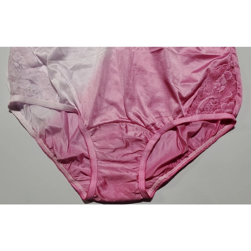 Vanity Fair Lace Nouveau Nylon Full Cut Panty Ombre Vixen Pink Side Kick 5/S