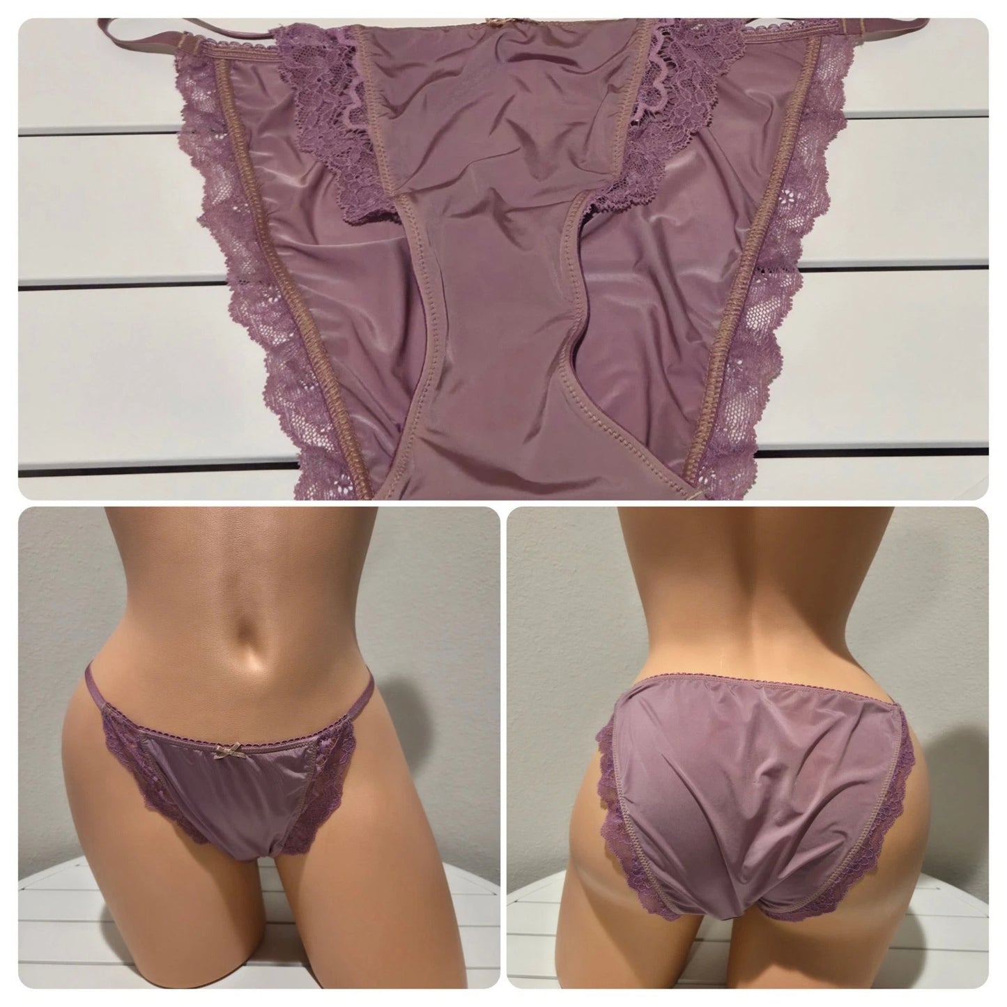 Victoria's Secret Dream Angels Smooth Shiny String Bikini Panty Purple Hype 8/XL