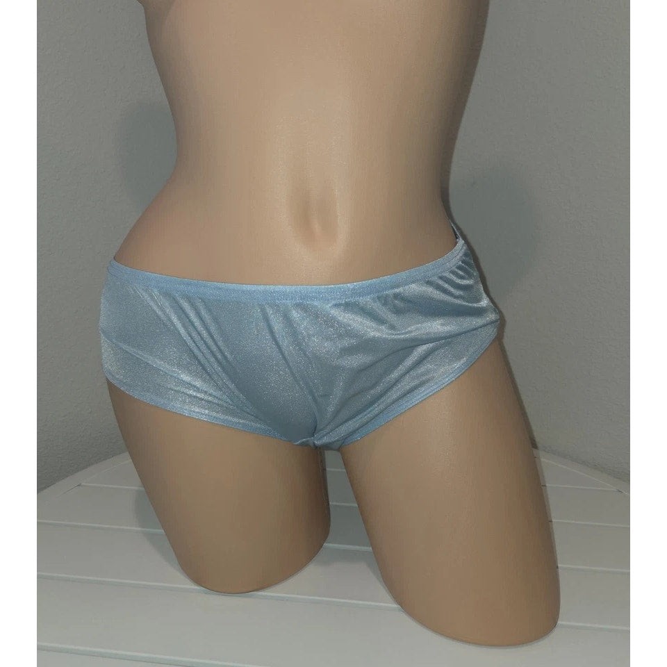 Shadowline 11032 Bikini Panty Shiny Nylon Full Cut Silky Blue Drift