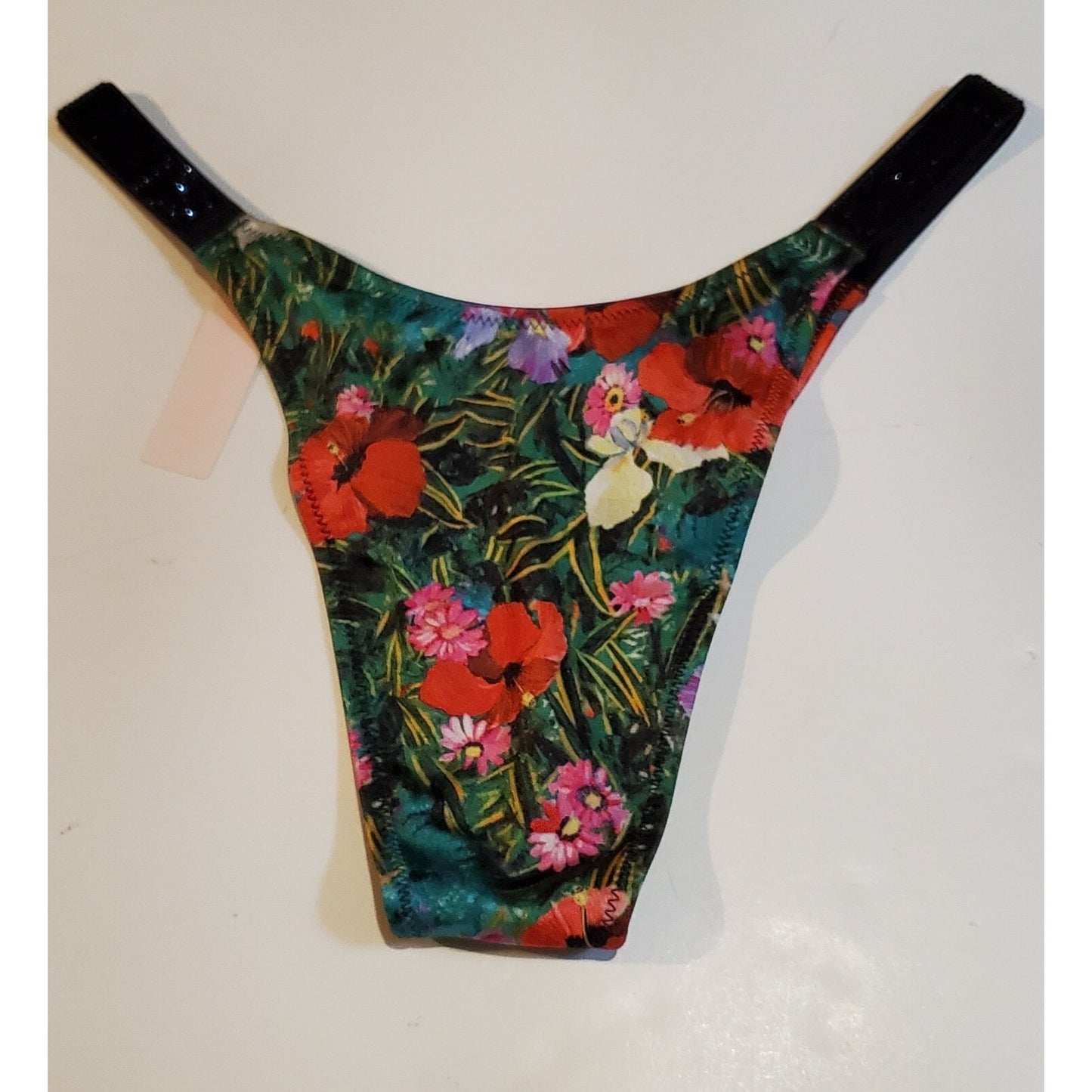 Victoria's Secret Swim Shine Brazilian Bikini Bottom Strap Floral Print 6/M