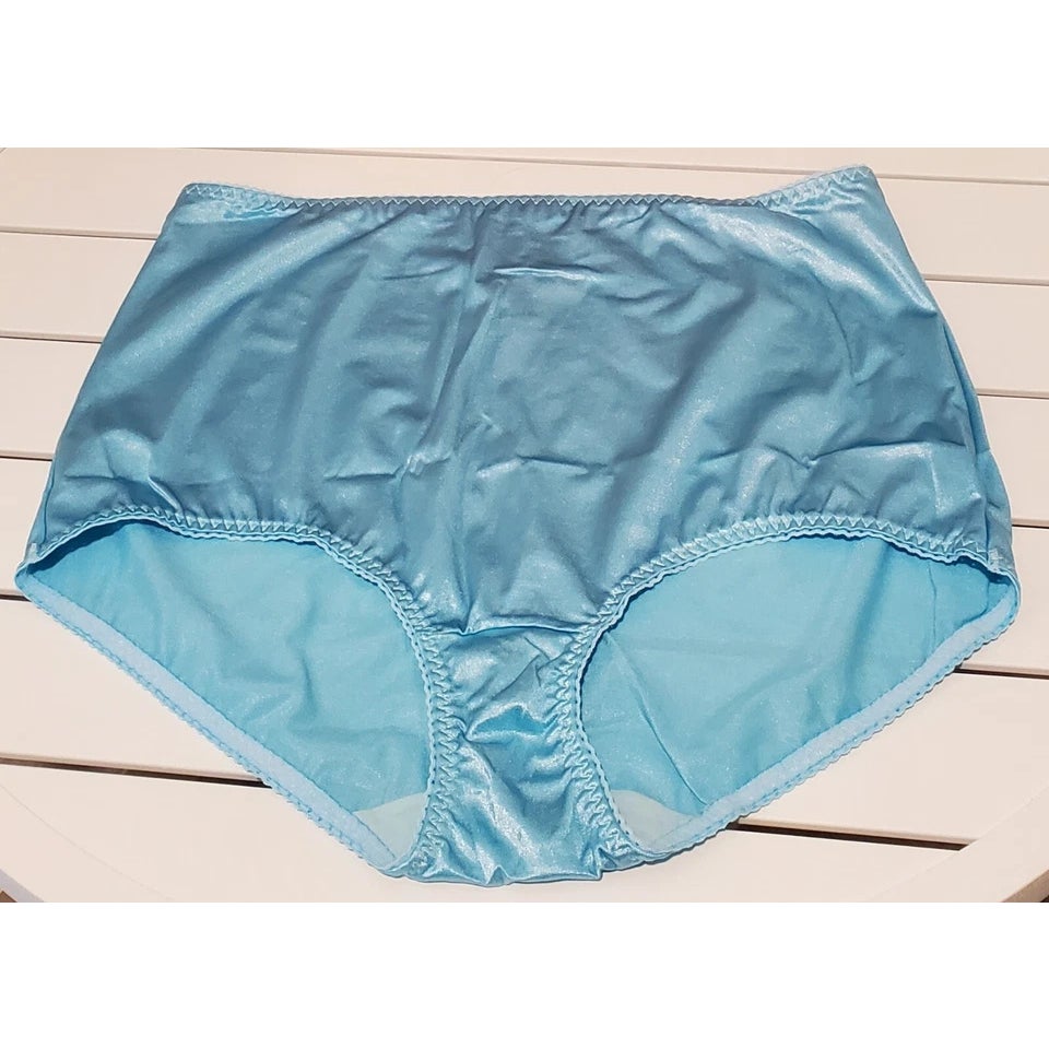 Vanity Fair 40301 Full Coverage Brief Panty Shiny Nylon Ice Blue 11/4XL