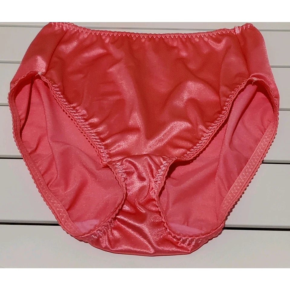 Vanity Fair 48301 Shiny Nylon Satin Stretch Hi Cut Brief Panty Mystic Pink