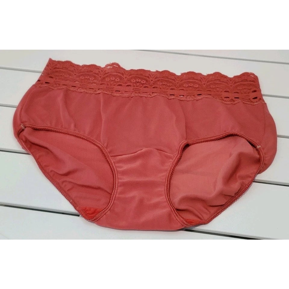 Olga Secret Hug Full Coverage Brief Panty Nylon Silky Pink Veil