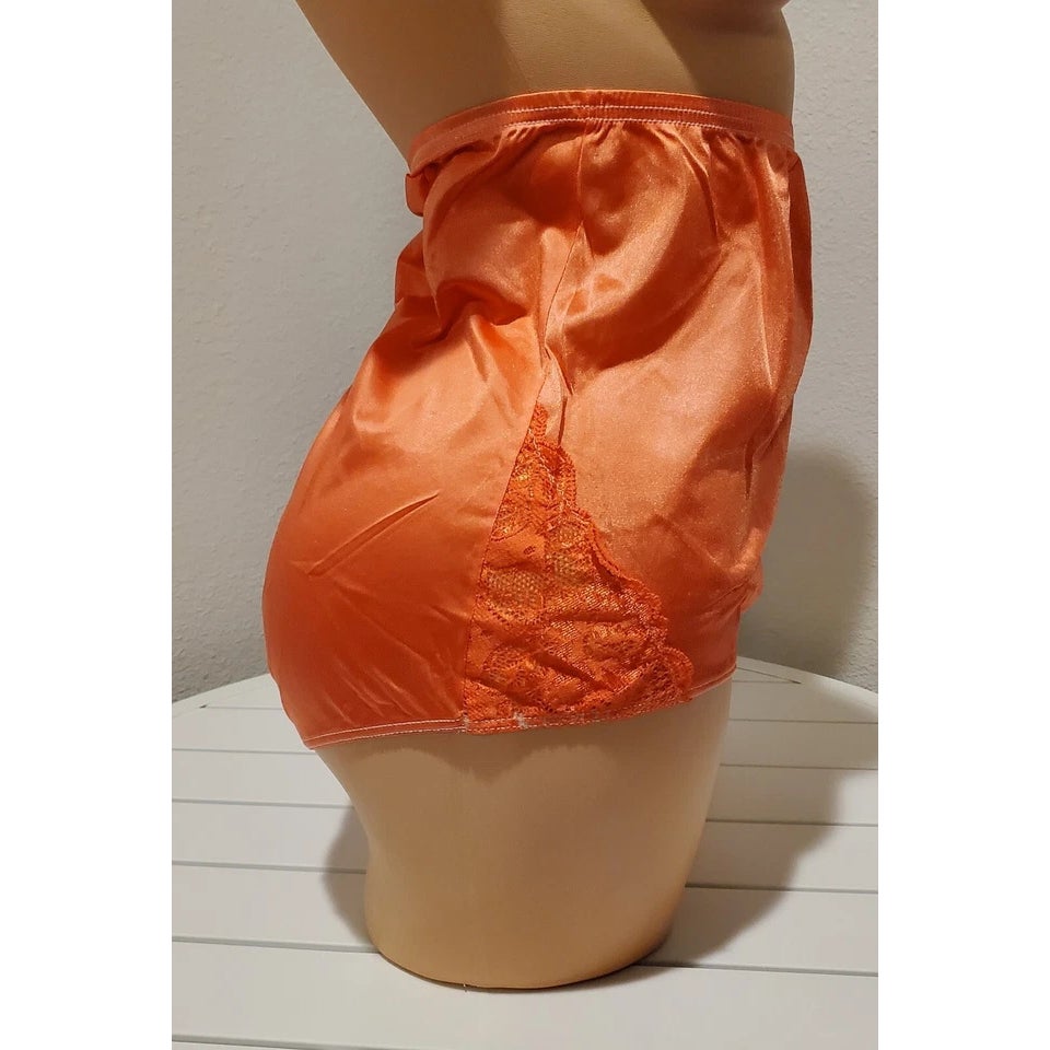 Shadowline 17082 Full Cut Brief Nylon Lace Full Cut Panty PSL Orange 9/2XL