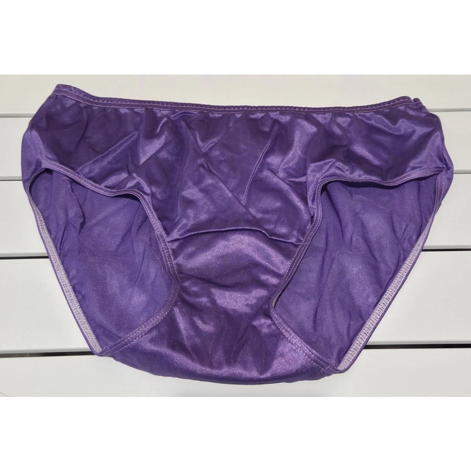 Shadowline 11032 Bikini Panty Shiny Nylon Full Cut Silky Imperial Purple