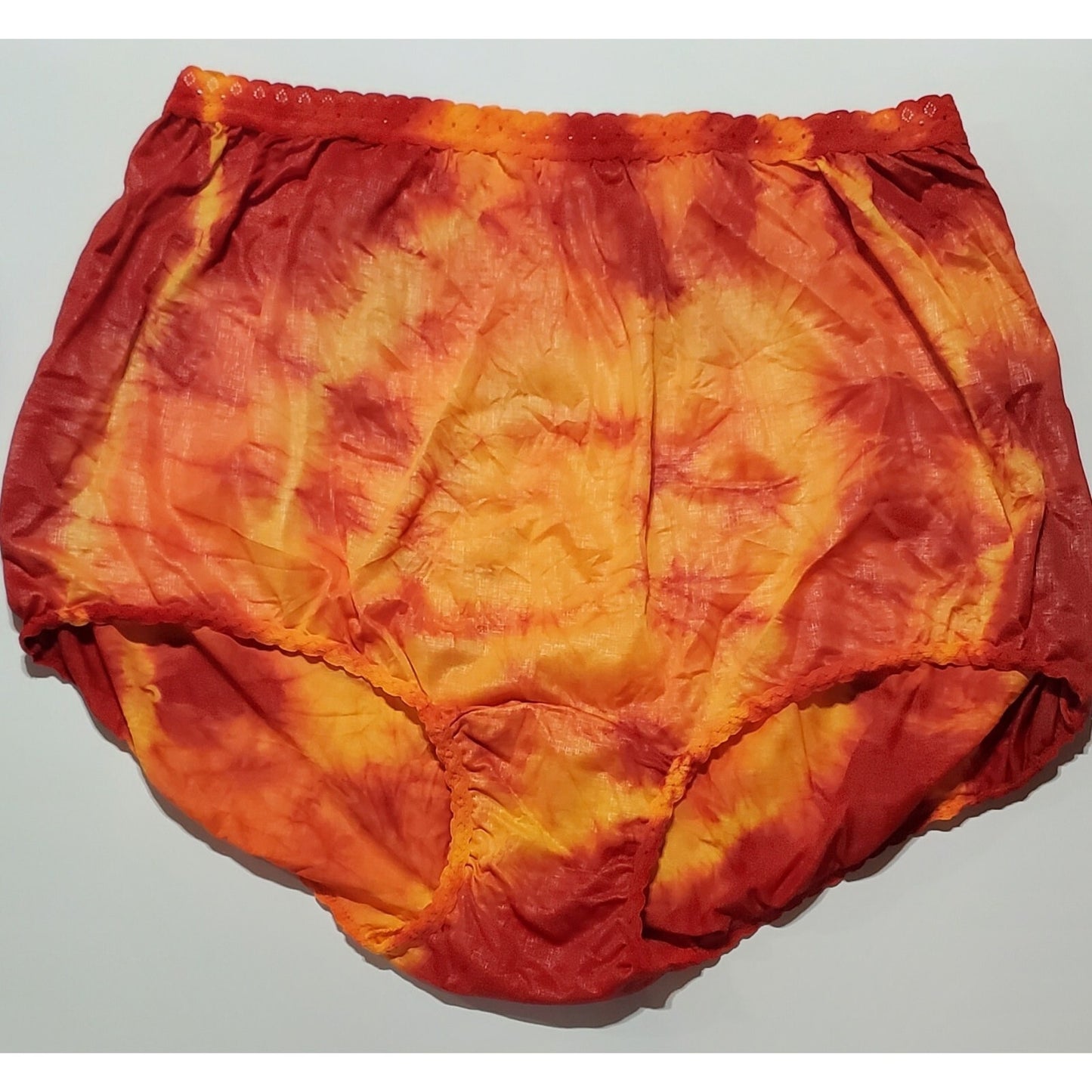 Carole Silky Nylon Full Cut Brief Panty Lot of 2 Rainbow Edge Lace Trim Size 12