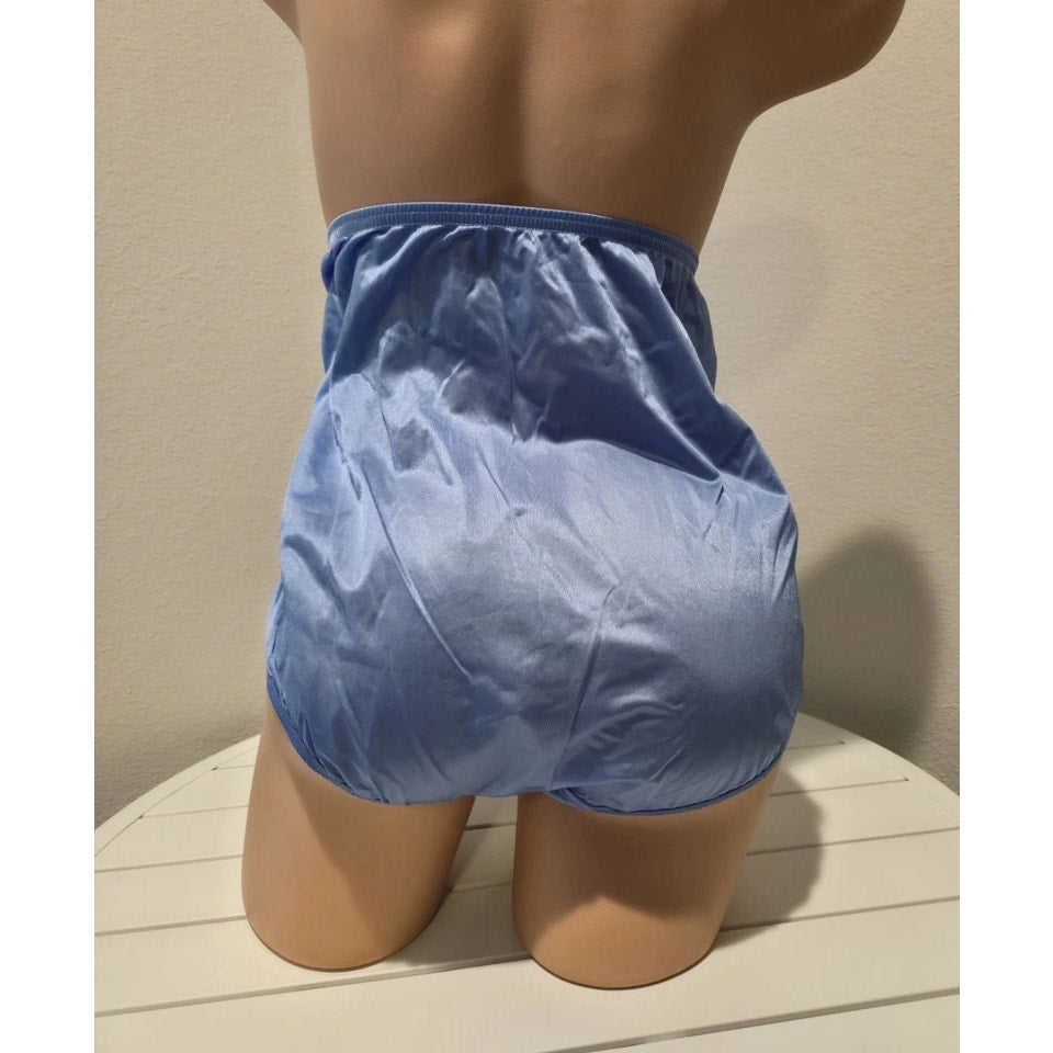 Vanity Fair Lace Nouveau Nylon Full Cut Panty Lace Shiny Blue Zing