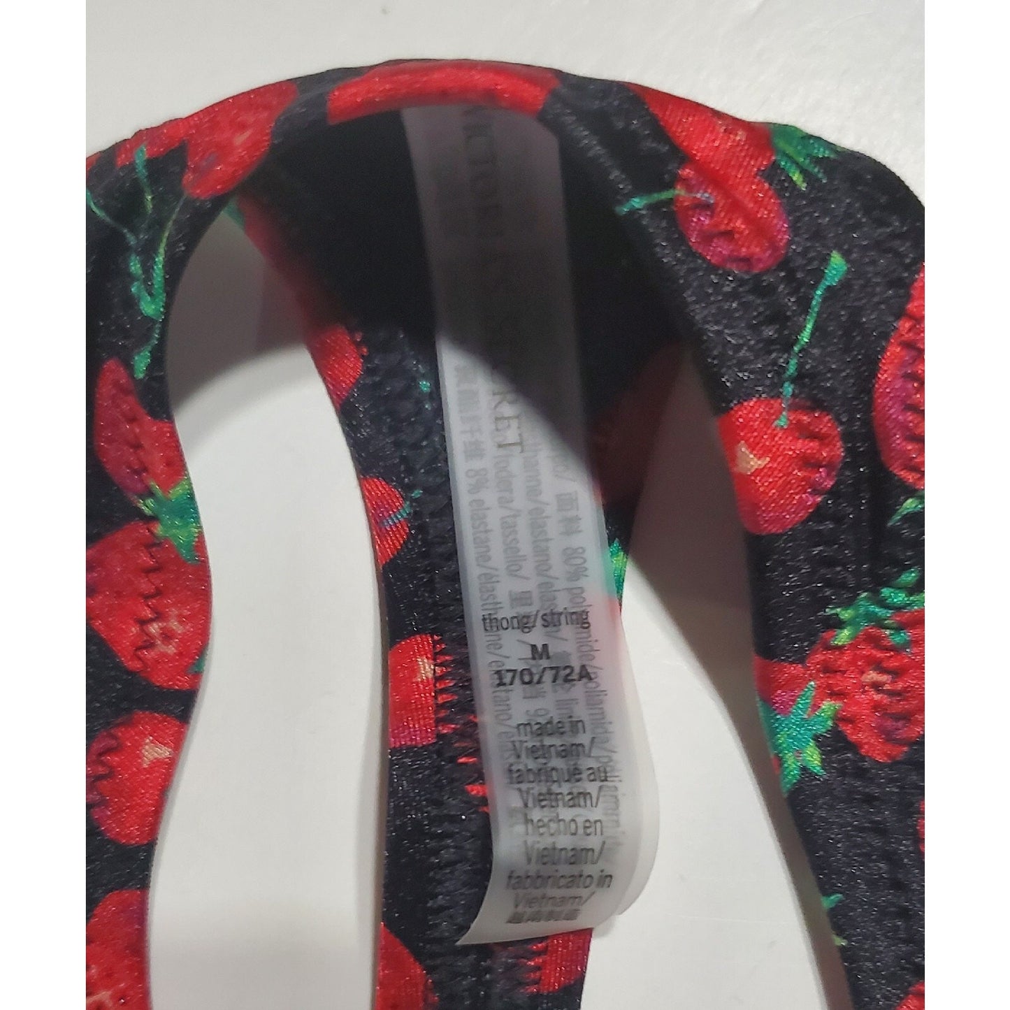 Victoria's Secret Swim Push-Up Bikini Set Shine Strap Cherry Print 38D/M