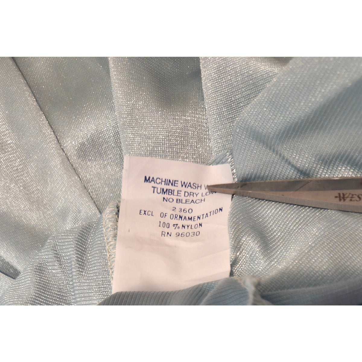 Velrose Vintage Nylon Full Slip Lace Trim Baby Blue 4XL 31" Made in USA