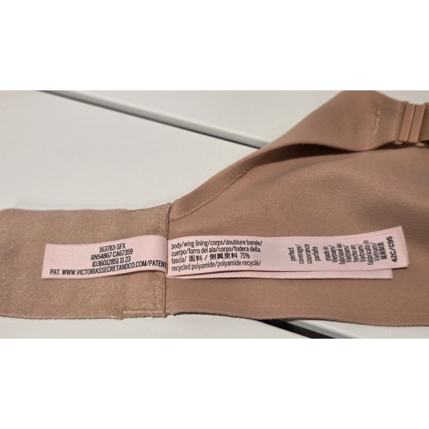 Victoria's Secret Perfect Coverage Bra Full Coverage Nude Beige 42C