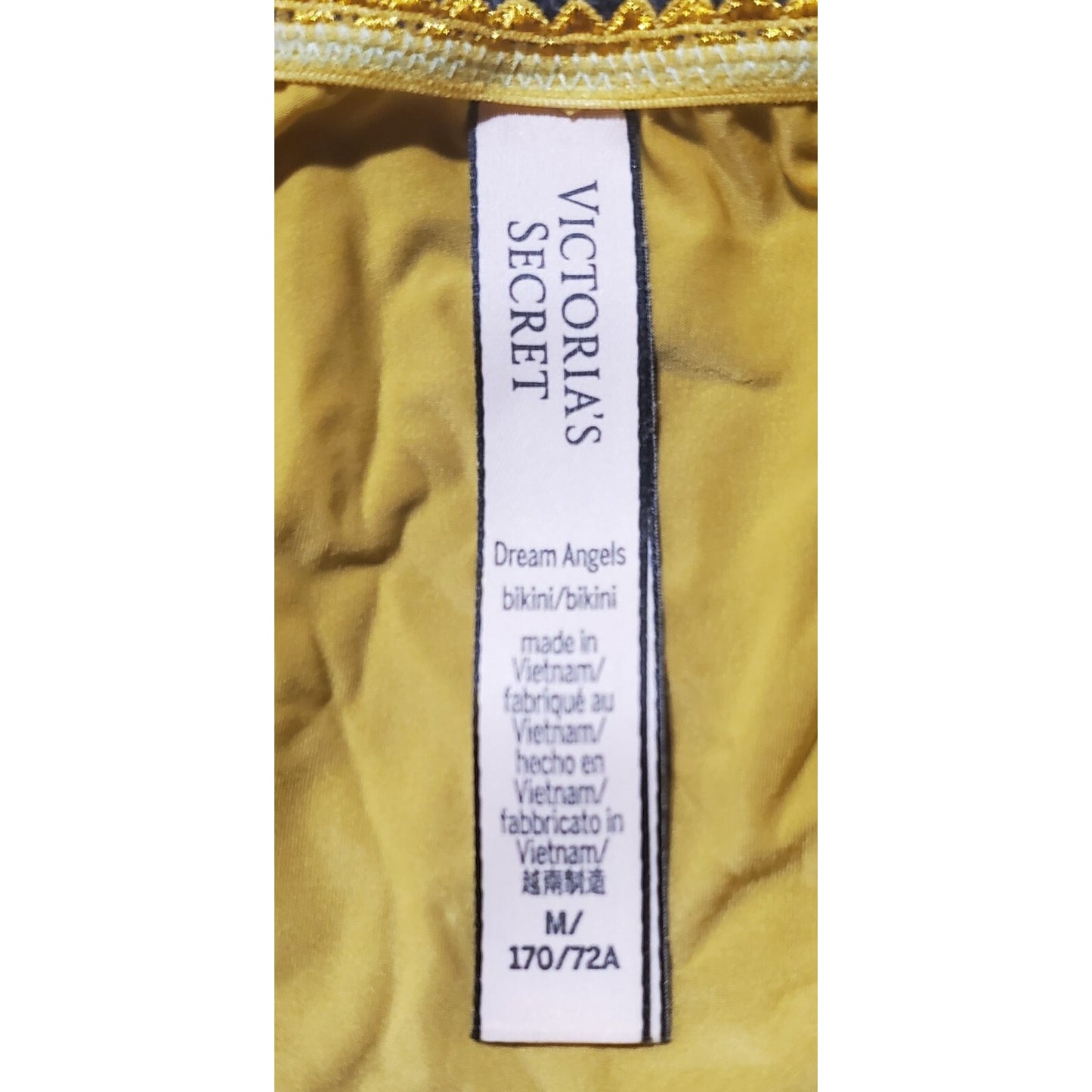 Victoria's Secret Dream Angels Bra String Bikini Set Shiny 36DD 6/M Very YELLOW