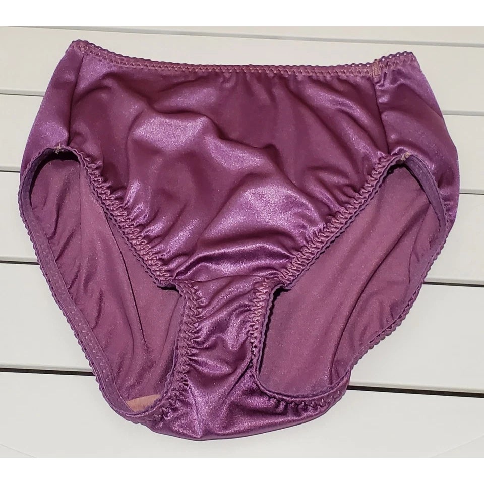 Vanity Fair 48301 Nylon Stretch Hi Cut Brief Panty Wildberry Crush Purple 6/M